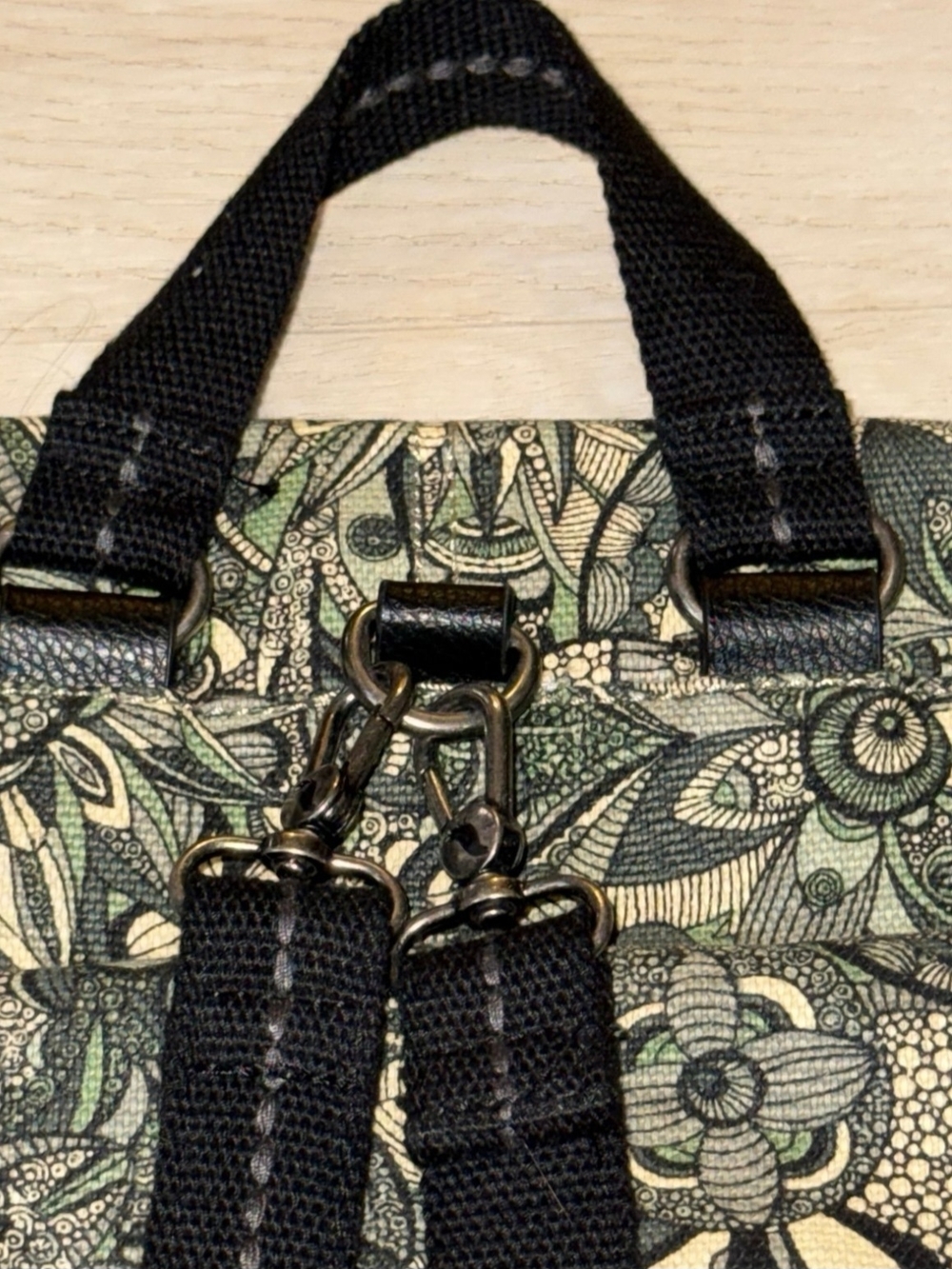 Sakroots Green Floral Canvas Crossbody Backpack - Picture 4 of 7